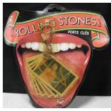 NIP 1983 Rolling Stones Key Chain On Retail Card