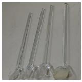 4 Vtg 3" Clear Glass Serving Shovels - Salt, etc