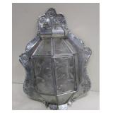 Hammered Tin & Glass Wall Candle Sconce