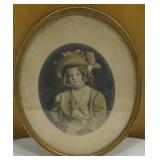 Framed Vtg Portrait Photograph In Oval Frame