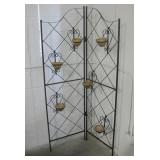 2-Panel Metal Room Decor / Divider w/ 6 Candles