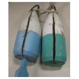 2 Vtg Wood Fishing Bobbers Or Floats - From Maine