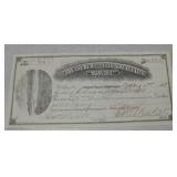 1897 Check For Police Fund - Great Falls Montana