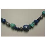 Sterling Silver, Turquoise & Lapis Lazuli Necklace