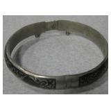 Vtg Thailand Niello Sterling Silver Bracelet