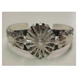 Sterling Silver Repousse Southwestern Bracelet
