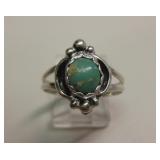 Vtg NA Sterling Silver Utah Turquoise Ring