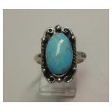 Vtg NA Sterling Silver Utah Turquoise Ring
