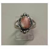 Vtg NA Sterling Silver Spiny Oyster Ring