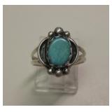Vtg NA Sterling Silver Utah Turquoise Ring