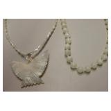 Lot Of 2 Mother Of Pearl Necklaces