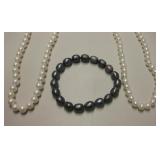 Pearl Bracelet & 2 Pearl Necklaces