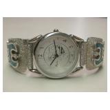Sterl Silver Crushed Turq. Coral Watch Band Tips