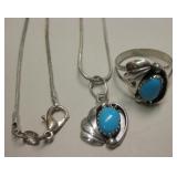 Sterling Silver Sleeping Beauty Necklace & Ring