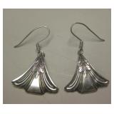 Vtg Sterling Silver Art Nouveau Earrings - Cleaned