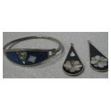 Alpaca Mexico Enamel & Shell Earrings & Bracelet