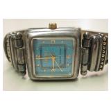 Sterling Silver & Kingman Turq. Dial Face Watch