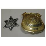 Brass Special Officer Badge & Aluminum Small Badge