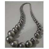 Silver-Toned Graduated Bead Necklace