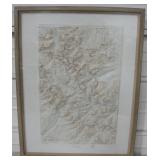 18" x 23" Glacier National Park Contour Map