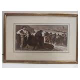 Framed Antique Photogravure - 14.5" x 9.5"