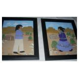 14" x 16" Framed Felt Piece Collages