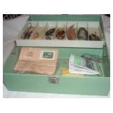 14"x7"x5" Tackle Box With Red Eye Wiggler Lures