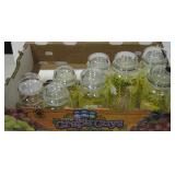 Glass Canisters, Tupperware Mat & Rolling Pin
