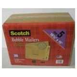 NIB 25 Pack Scotch Bubble Mailers - Size 5