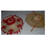 2 South America Peasant Straw Hats