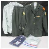Military Jacket, Slacks, Shirts & Vtg KMart Shirt