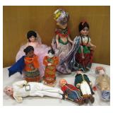 Lot Of Vintage Assorted Dolls - Tallest About 12"