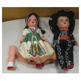 2 Vintage Mexican Dolls - 9" Tall