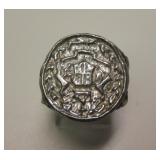 Antique Sterling Silver Royal Emblem Signet Ring