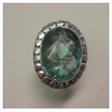 Sterling Silver & Synthetic Aquamarine Ring