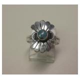 Sterling Silver & Turquoise NA Ring - Hallmarked