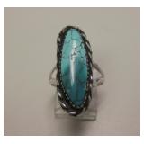 Sterling Silver & Utah Spiderweb Turquoise SW Ring