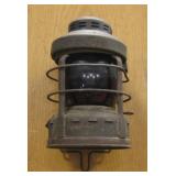 Vtg Fuel Oil Railroad Lantern w/ Red Lens