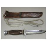 Vtg 11" Kabar Fixed Blade Knife w/ Leather Sheath