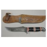 Vtg 9" Schrade - Walden 148 Knife w/ Sheath