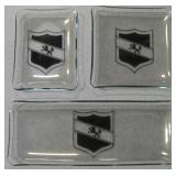 3 Glass Trays w/ Lion In Shield Decal
