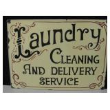 Metal Repro Laundry & Cleaning Service Sign