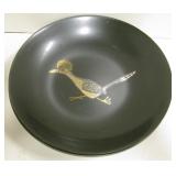 Trio Of Couroc Roadrunner Inlay Bowls 7.75" Dia.