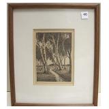 Marzz Framed Woodcut Print - 8" x 9.5"