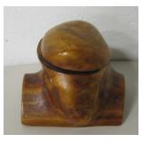 Hand Carved Burl Wood Box w/ Hinged Lid