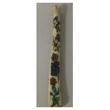 9.5" Long Flower Motif Hand Painted Bone