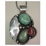 Sterling Silver & Nevada Turquoise SW Necklace