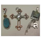 3 Sterling Silver NA Pendants - Tested
