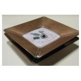2 Copper & Enameled Tile SW Birds Decor Bowls