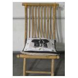 Folding Bamboo Chair With Cushion